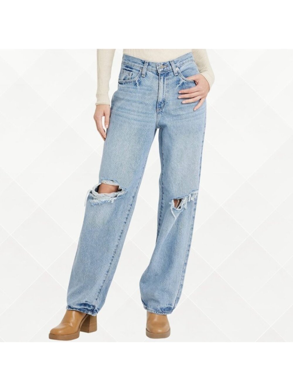 Universal Thread Baggy Jeans • Size 14 • NWT • Distressed • WDM-100163
